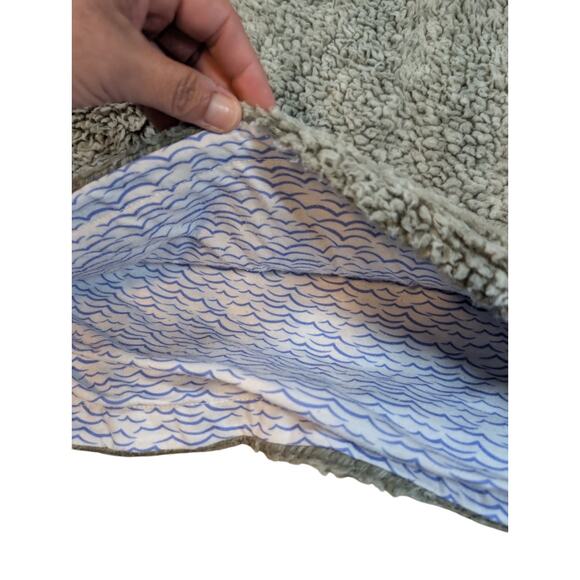 USA Palm Reversible Sherpa 1/4zip Grey Sherpa Wave Print Missing Tag (L) Mens - Picture 6 of 8